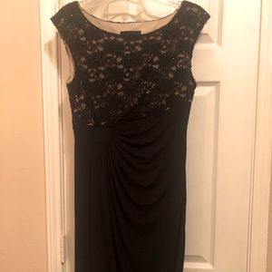 Black lace top cocktail dress